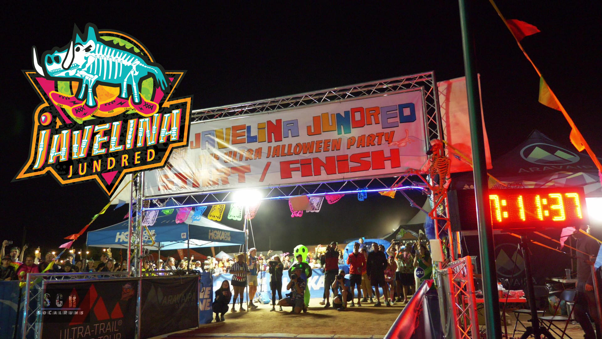 Showing the start/finish line of the Javelina Jundred 100 Mile Endurance Race